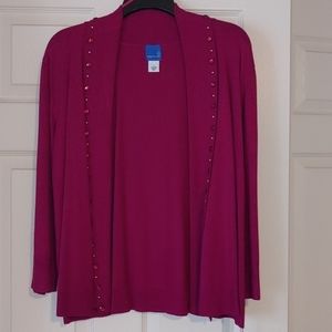 NWT-Raspberry Embellished Sweater/ Shrug